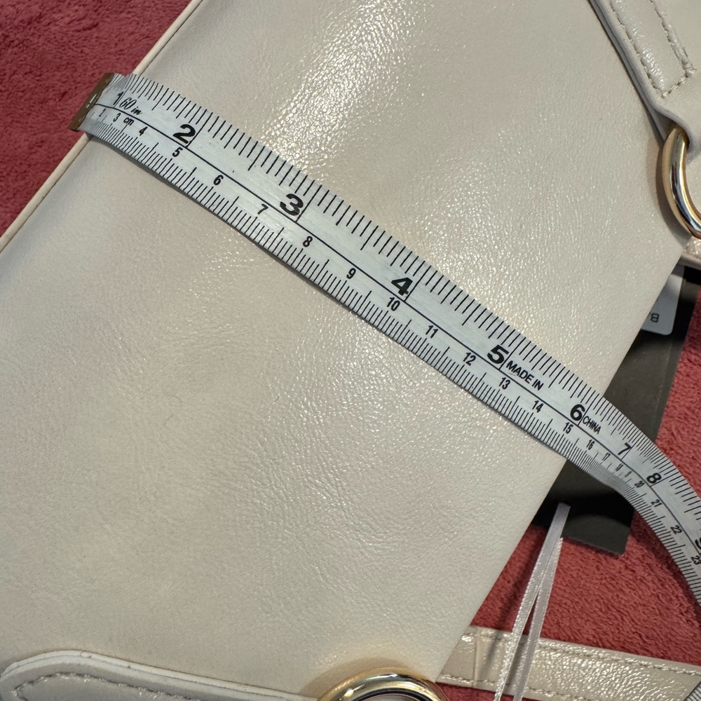 Cream Shoulder Bag with Lace-Up Side Detail - Picture 12 of 13